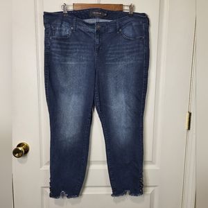 Torrid Blue Ankle Skinny Dark Wash  Crop Jeans